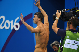 Michael Phelps after his last Olympic race, Rio Summer Games, 2016